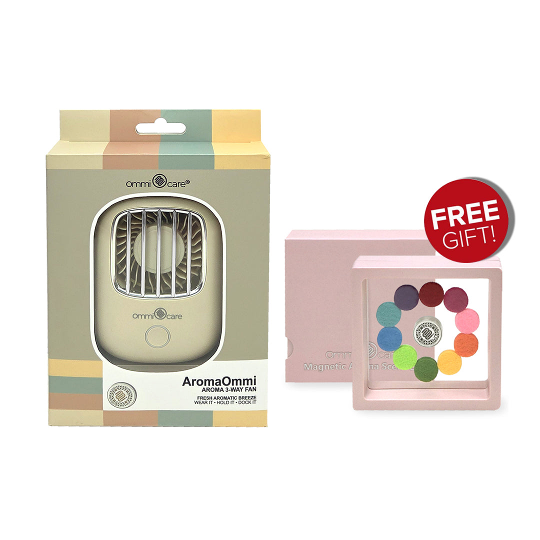 Aroma 3-Way Fan (With scent clip) Hold in hand / Wear around the Neck / Set on a desk