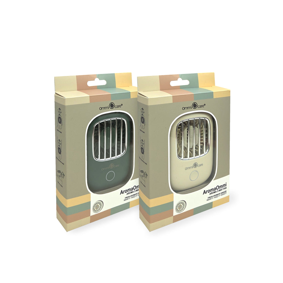 Aroma 3-Way Fan (With scent clip) Hold in hand / Wear around the Neck / Set on a desk