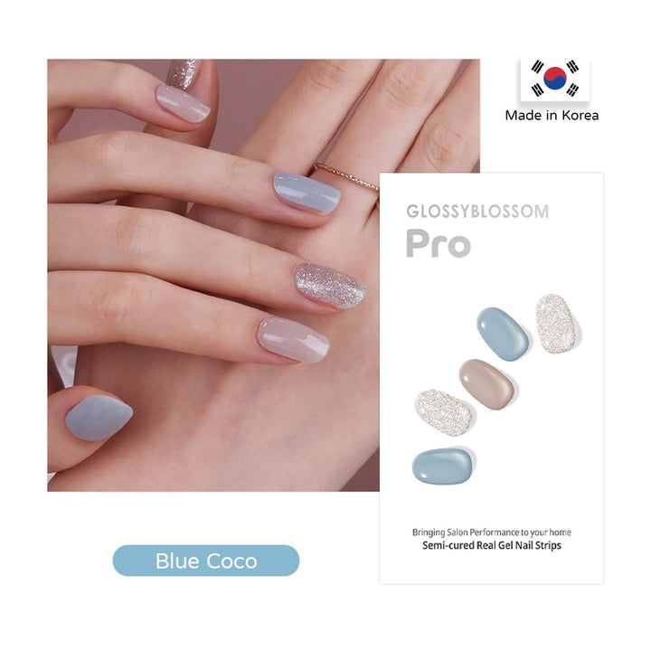 Glossy Blossom Semi-cured Real Gel Nail Strips