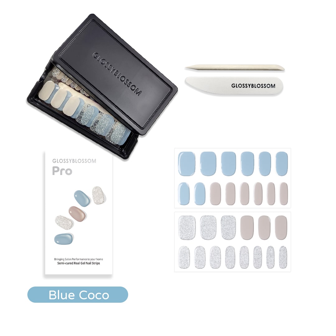 Glossy Blossom Semi-cured Real Gel Nail Strips