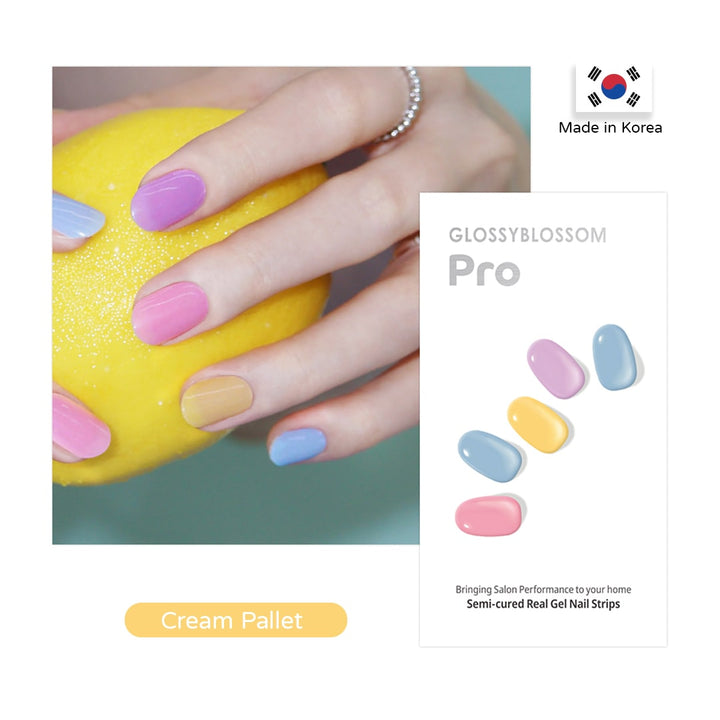 Glossy Blossom Semi-cured Real Gel Nail Strips