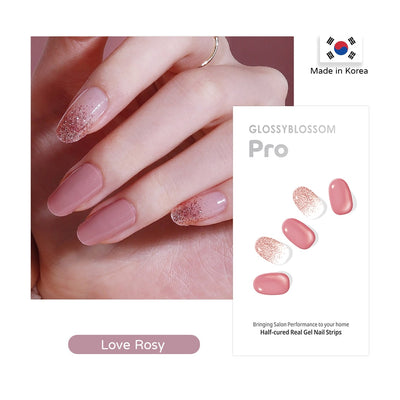 Glossy Blossom Semi-cured Real Gel Nail Strips