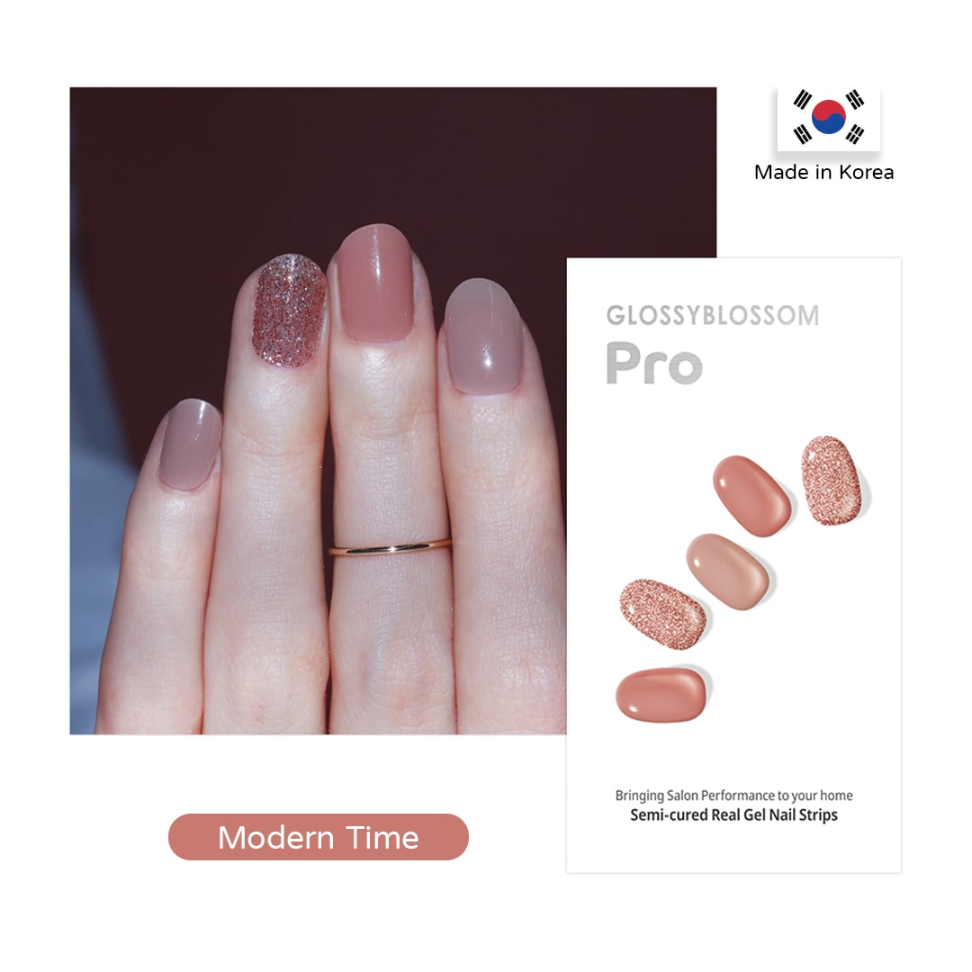Glossy Blossom Semi-cured Real Gel Nail Strips