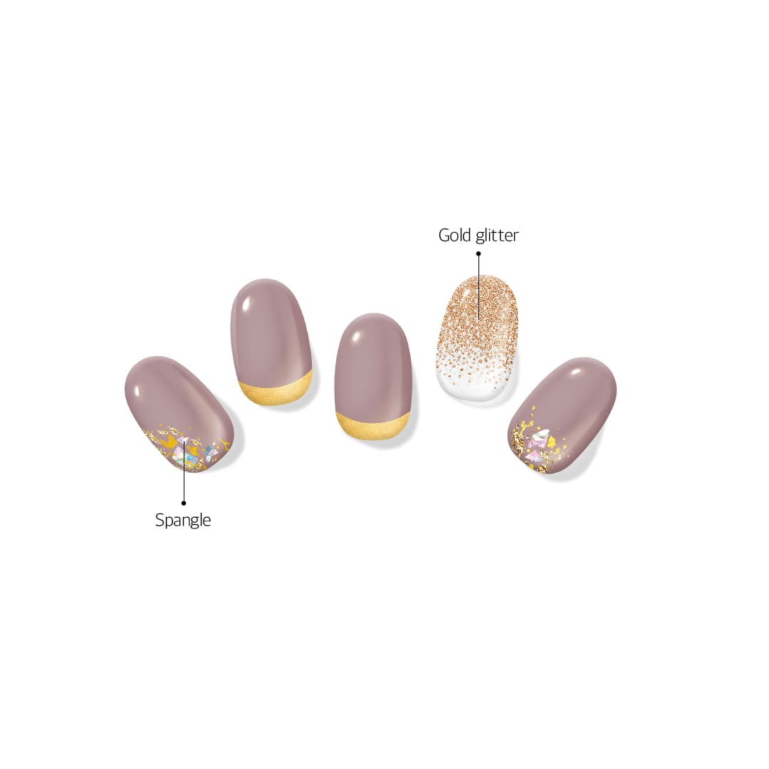 Glossy Blossom Semi-cured Real Gel Nail Strips