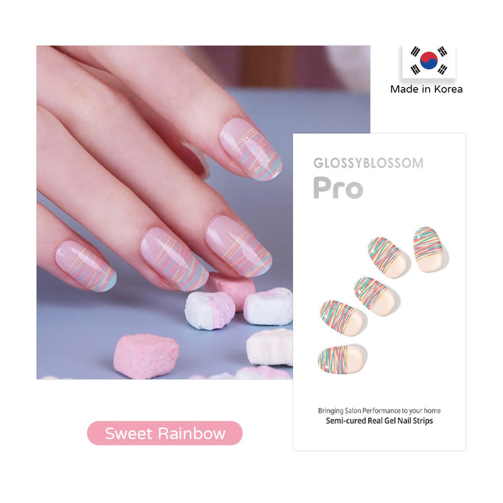Glossy Blossom Semi-cured Real Gel Nail Strips
